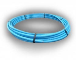 Blue MDPE Water Pipe 25mm x100m Coil